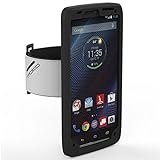Droid Turbo Armband, MoKo Silicone Armband for Motorola Droid Turbo 5.2 inch Android Smartphone - Key Holder Slot, well-rounded protection, Perfect Earphone Connection While Running, BLACK