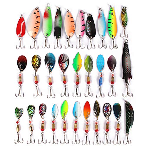 welltop Angelköder Kit, 30er Pack Hecht Angelköder, mit Tackle Box, einschließlich Löffel Swimbaits Crankbaits…