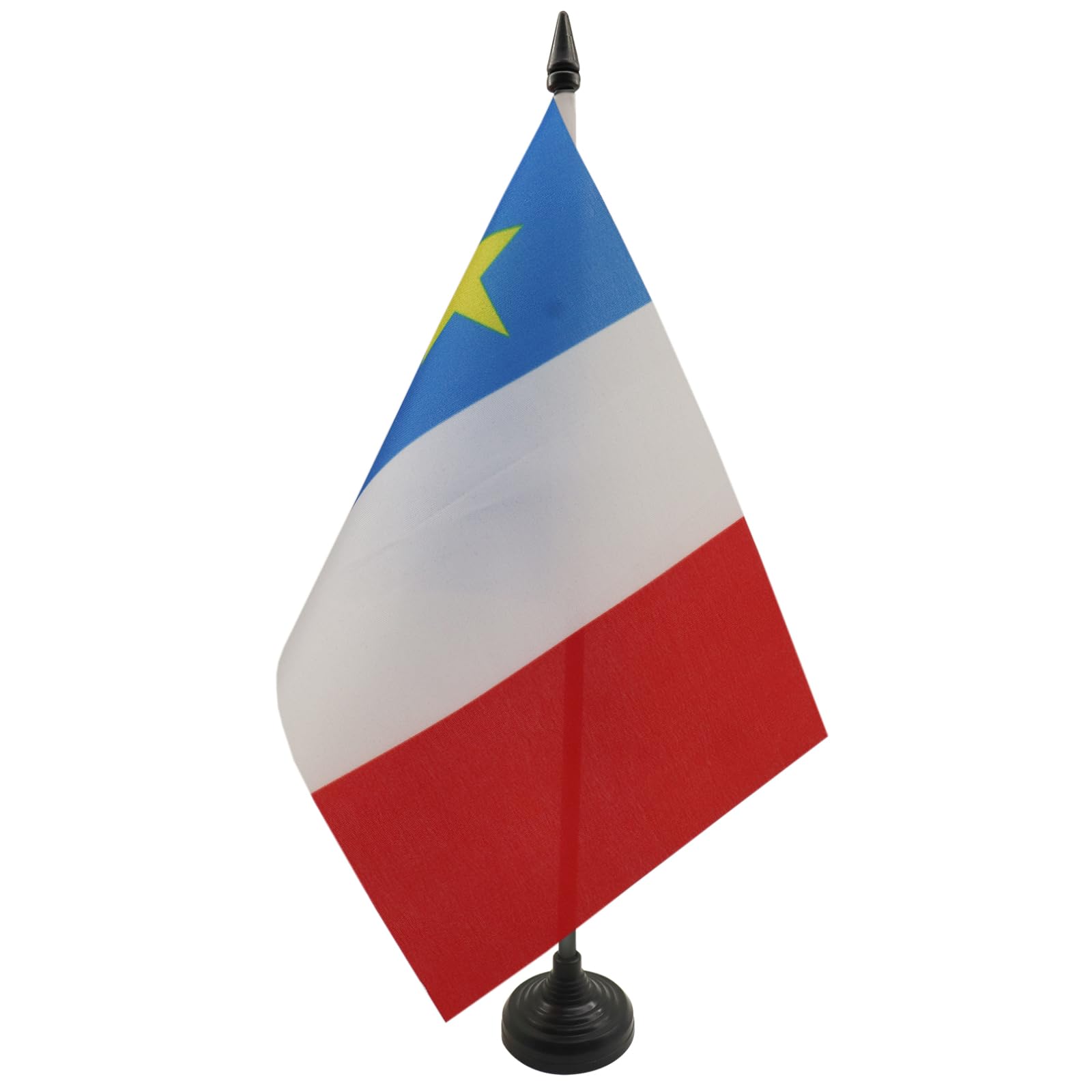 AZ FLAG Acadia Table Flag 5'' x 8'' - Acadian Office Decoration 100% Polyester 21 x 14 cm - Mini Desk Flag with Pole and Black Plastic Base