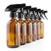 8-Ounce Amber Glass Spray Bottles (6-Pack); w/ Heavy Duty 3-Setting Adjustable Sprayers
