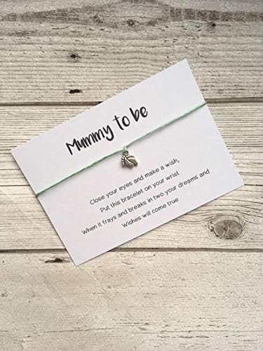Mummy to be wish bracelet, mint green