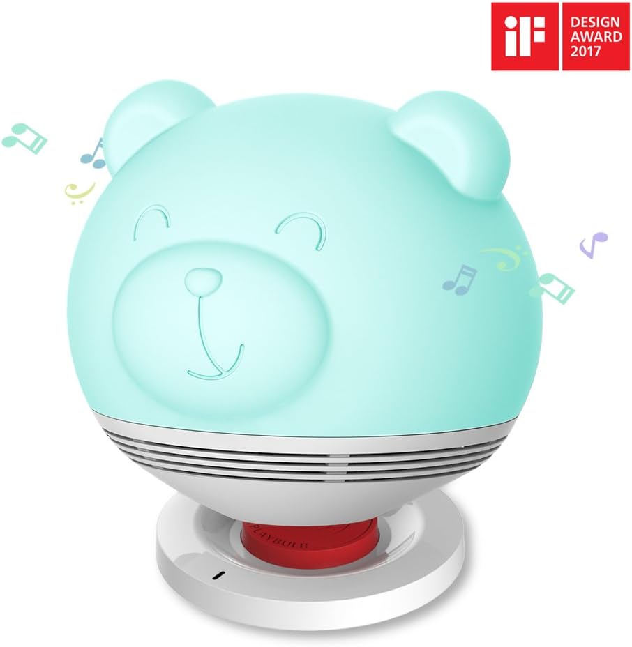 PLAYBULB Smart Night Light Speaker, Portable Bluetooth Speaker with Smart LED Mood Table Lamp for Kids/Baby/Children/Bedroom (Bear)