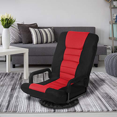 ORISTUS Swivel Gaming Floor Chair with Arms Back Support Adjustable