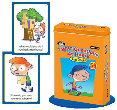 Super Duper Publications WH Questions at Home Fun Deck Flash Cards Educational Learning Resource for Children