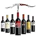 ENROSE Premium Corkscrew Wine Bottle Opener and Foil Cutter Wood Handle Stainless Steel Double-Hinged All-in-one Wine Key Perfect Gift for Wine Lovers