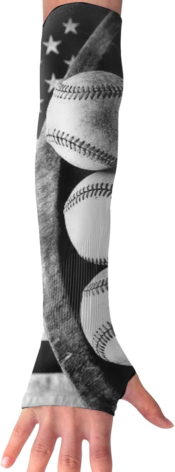 Baseball USA Flag Unisex Sports Arm Sleeves UV Sun