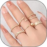 FUTIMELY Chunky Stacking Gold Knuckle Rings Set for Women Fashion Twisting Statement Thumb Midi Rings Adjustable Finger Rings Jewelry Accessories