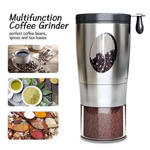 Convallaria Manual Coffee Grinder with 5Level Grinding Ceramic Conical