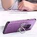 LONTECT Compatible Galaxy S9 Plus Case Glitter Sparkle Bling Shock Absorbing Flex TPU Rubber Case Cover with Cute Ring Grip Holder Kickstand for Samsung Galaxy S9 Plus, Purple