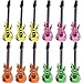 Novelty Place 12Pcs Inflatable Guitar for Kids - 35In Blow Up Electric Guitars Assorted Colors, Waterproof Inflatable Rock Star Guitar Toy for 80s 90s Musical Concert Themed Party Favor