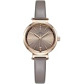 Women Watches Leather Strap Round Case Analog Fashion Ladies Watch Wrist Watches (8688 Grey)