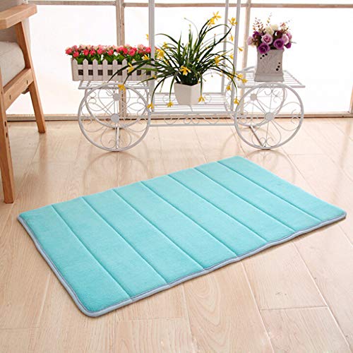 TADAMI Memory Foam Mat Absorbent Slip-Resistant Pad Bathroom Shower Bath Mats Home & Garden Home Textiles (Sky Blue) - Thumbnail 2