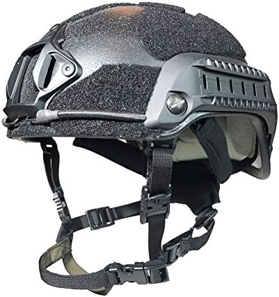 Phalanx BLACK Elite Series Tactical Bump Helmet w/Rails, NVG/Camera Mount and Loop for Patches, Strobes etc.