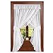 Collections Etc Isabella Ruffled Sheer Fabric Rod Pocket Window Curtain Set, White