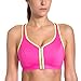 SYROKAN Women's High Impact Front Zip Wirefree Supportive Sports Bra Pink & Green 40C