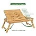 Songmics Laptop Desk Table with USB Fan Bamboo Wood Breakfast Serving Bed Tray Adjustable Tilting Top Drawer ULLD003