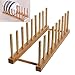 2 Tiers Bamboo Dish Rack Dish Drainer Drying Rack Holder，Detachable Stand Kitchen Cabinet Organizer Plate Cup Draining Storage Holder Organizer Woodenfor Dish / Plate / Bowl / Cup / Pot Lid