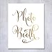 Photo Booth Gold Foil Sign Art Print Wedding Reception Signage Party Photography Poster Decor 5 inches x 7 inches