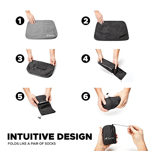 RikkiTikki Inflatable Camping Pillow - Hiking Pillow Ultralight - Backpacking Pillow Lightweight - Camp Pillow Compressible - Blow Up Camping Pillow (Grey)