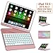 iPad Pro 10.5 Case with Keyboard 2017/ iPad Air 3rd Gen Case with Keyboard 10.5 2019, 360 Rotate 7 Color Backlit Wireless Folio Keyboard Case Cover, Auto Wake Sleep/Silent Typing, Rose Gold
