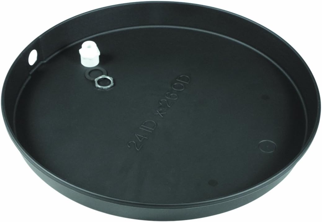 Camco 11266 20"ID x 2" Plastic Drain Pan with CPVC Fitting, Oil Drains