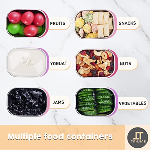 Tanjiae Stainless Steel Snack Containers for Kids Easy Open Leak