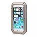 iPhone 7 Plus Case,Gorilla Glass Luxury Aluminum Alloy Protective Metal Extreme Shockproof Military Bumper Heavy Duty Cover Shell Case Skin Protector for Apple iPhone 7 Plus (Gold)