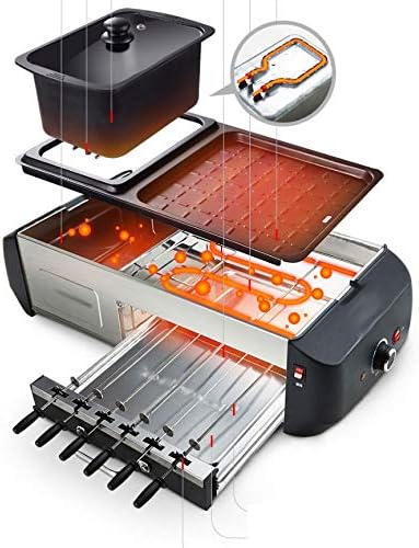 review UXZDX CUJUX Multifunctional Electric Griddle Hot Pot Amp; Barbecue Grill All in One Machine Household Elecitrc BBQ Furnace