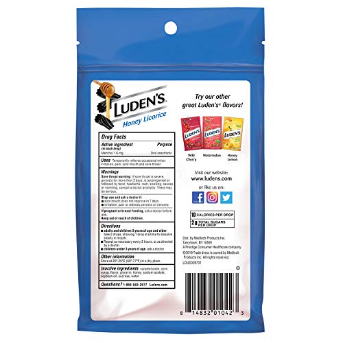 Luden's Deliciously Soothing Throat Drops, Honey Licorice Flavor, 30 Count Pricepulse