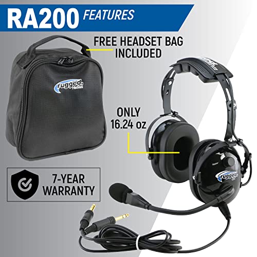 Rugged. Air RA200 {General Aviation Pilot Headset} for Flying Features
