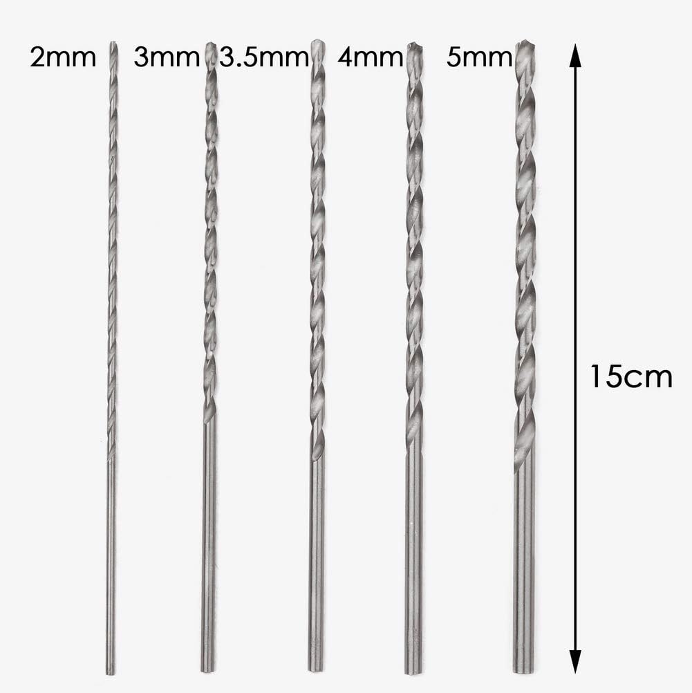 5 PCS Extra Long Twist Drill Bits, 150 mm Long High-Speed Steel Wood Drill Bits - Image 3