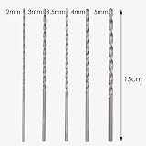 Kuou 5Pcs Extra Long Twist Drill Bits 150mm HSS Wood Drill Bit Set 2 3 3.5 4 5mm view 2