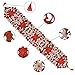 Simhomsen Embroidered Christmas Holiday Poinsettia Table Runners, Dresser Scarves 13 × 72 Inch