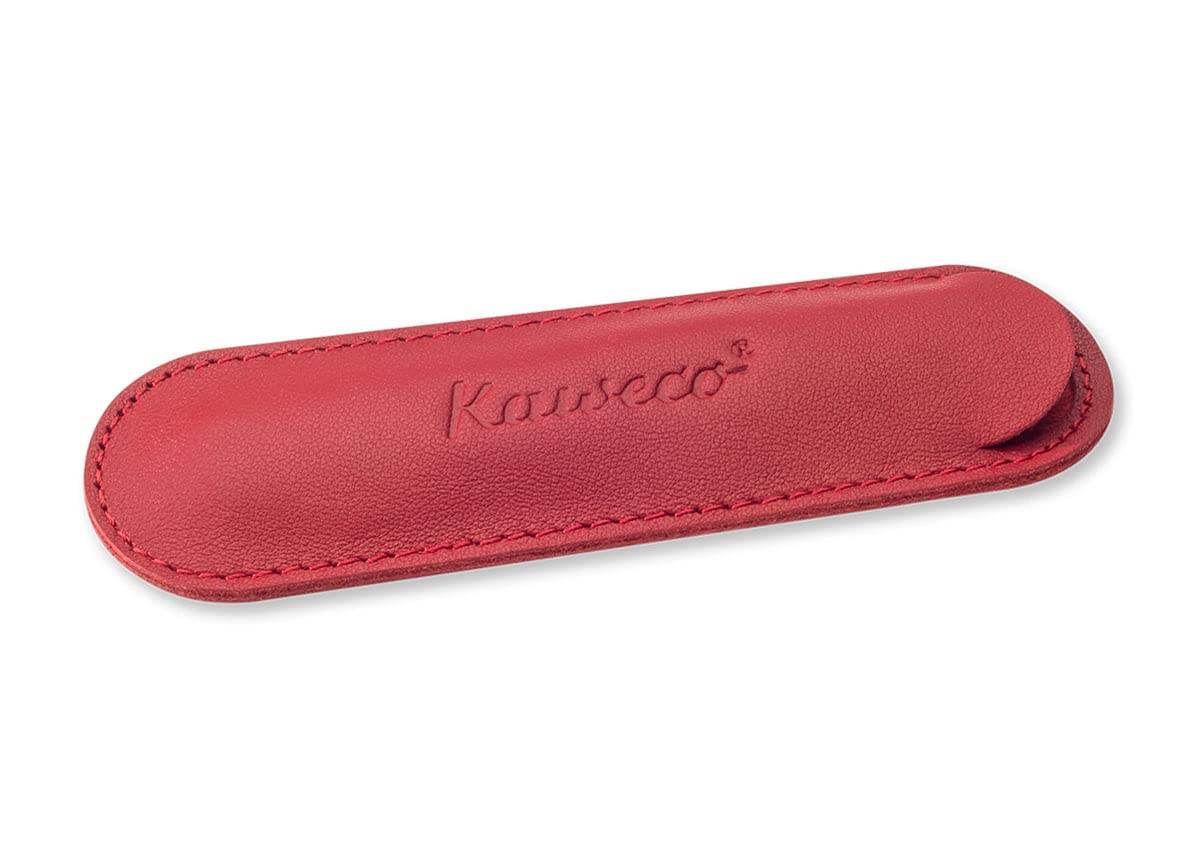 Kaweco Eco Leather 1 Pen Pouch Sport Chilli Pepper I Pen Case Suitable for The Sport Series I Writing Case Made of Genuine Leather with Beautiful Embossing I Chic & Classic I Pen Case 12 x 3.5 cm
