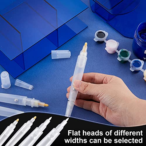 Set of 6 Blank Refill Paint Markers Double End Refillable Paint Pens Empty Refillable Marker for