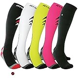 Rymora Compression Socks (Cushioned, Graduated Compression, Seamless Toe Seams) (One Pair) (Black) (US Men: 8-11/US Women: 9-12)