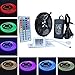 SINOU 5-Meter Waterproof Flexible Color Changing RGB SMD 5050 300 LEDs Light Strip Kit with 44 Keys IR Remote Controller,Control Box for Home Decorative