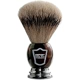 Parker Safety Razor 100% Silvertip Badger Bristle Faux Horn Handle Shaving Brush -- Brush Stand Included
