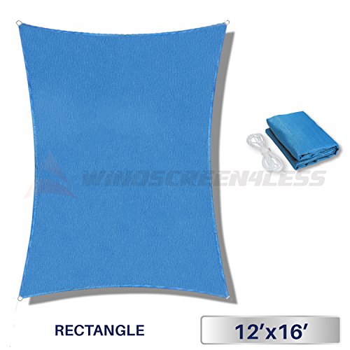 Windscreen4less Sun Shade Sail for Outdoor Patio Backyard UV Block Awning with Steel D-rings 12f ...