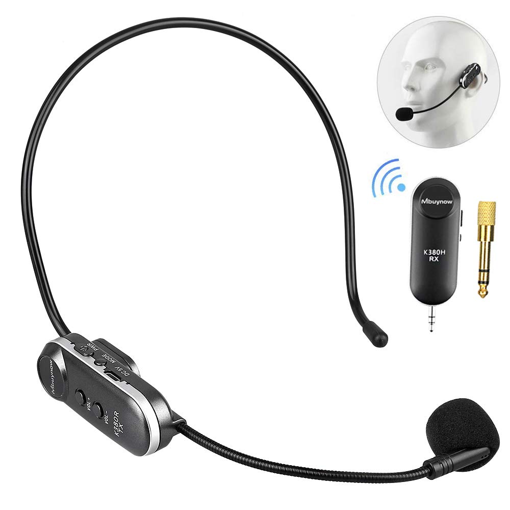 Wireless Microphone, Mbuynow UHF 2.4G Wireless Headset Handheld 2 In 1 Rechargeable with Updated Receiver for Leaders Business Meeting, Fitness, Teaching, Guides