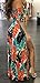 Imily Bela Women's Half Sleeve Off Shoulder Feather Print Slit Hem Maxi Dress for Party