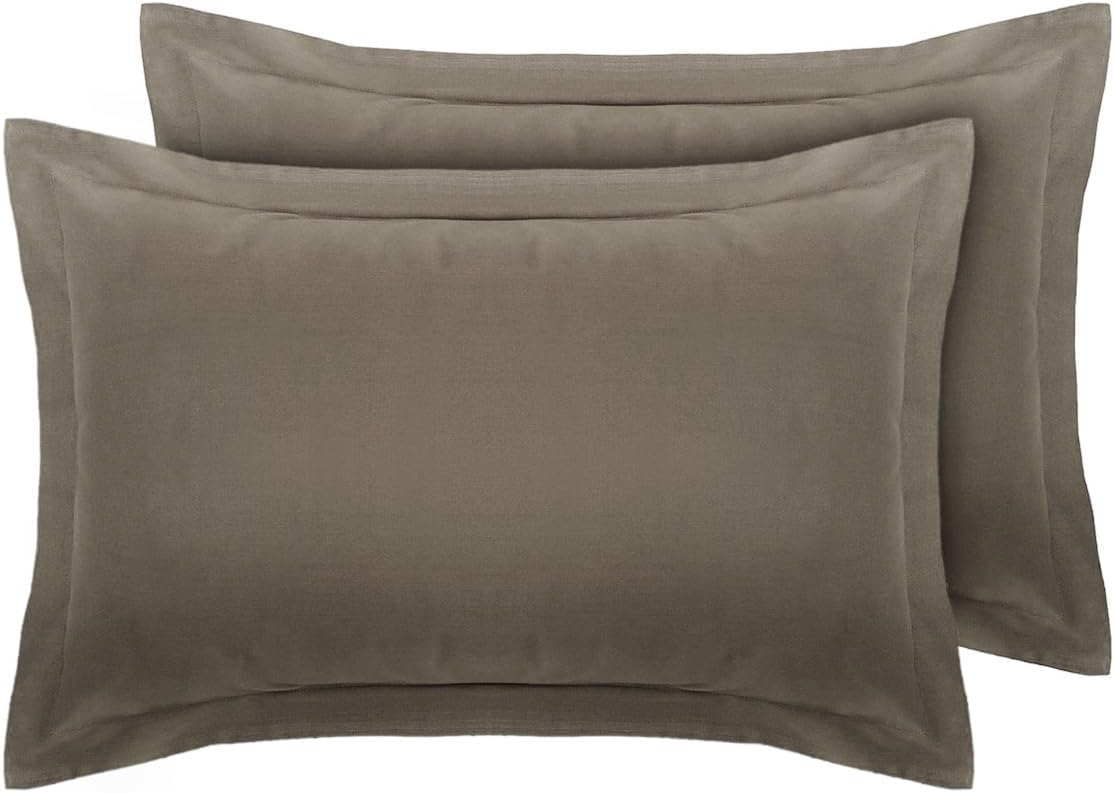 DTEX HOMES Pillowcases Pack of 2 Ultra Soft Polycotton Envelope Closure Pillow covers (Grey-Oxford)