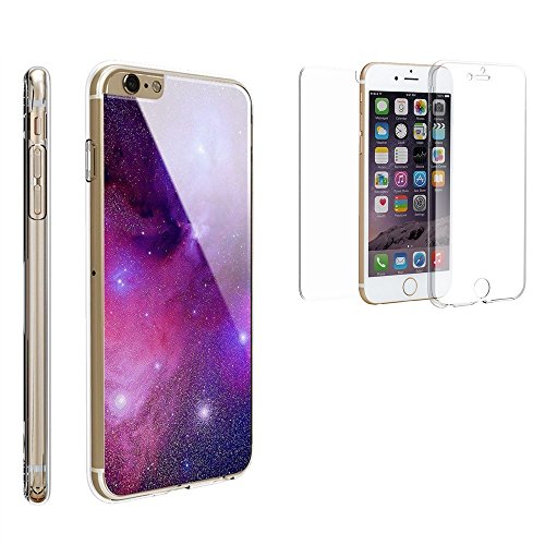 Spots8 Apple iPhone 6s Plus 6 Plus 5.5 Case 360 Full Body TPU Scratch Resistant PC Transparent Clear Galaxy Stars