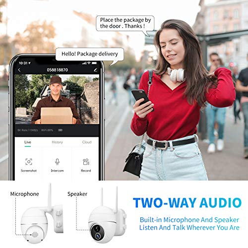 KATTCAM Outdoor Security CameraWireless PTZ Solar Panel 15000mAh