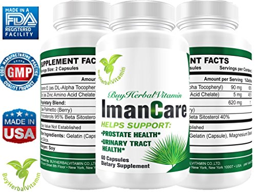 ImanCare- Extra Strength Saw Palmetto For Prostate Health and Advanced Hair Regrowth Treatment(60 capsules, Vitamin E, Zinc, Saw Palmetto, Phytosterols 95%, Beta Sitosterol 40%)