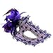 Anomasu Masquerade Party mask Venetian of Realistic Silicone Masquerade Half face Mask Halloween Costume (Purple)