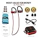 Bluetooth Headphones, TRINIDa IPX7 Waterproof Sport Wireless Headset for Running, Best in Ear Earbuds HiFi Stereo with Mic 10 Hours Playback Gym Workout Passive Noise Cancel Wireless Earphones (red)