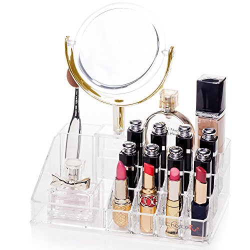 Choice Fun Acrylic Vanity Tray Makeup Organizer Lipstick Holder Transparent QFJJSN-NSF-1542MS