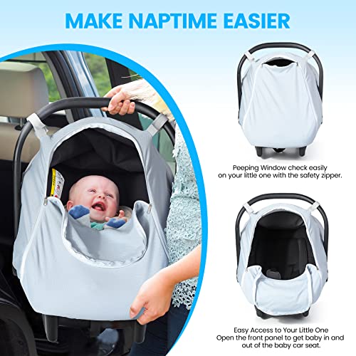 Orzbow Universal Baby Car Seat Sun Shade, Infant Car Seat Sun and Sleep  Shade Cover with Storage Bag, Breathab