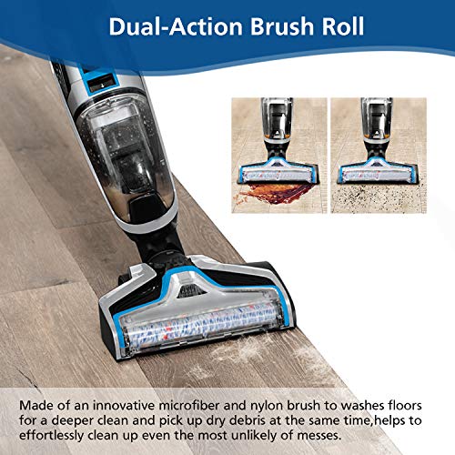 LINNIW Multi Surface 1868 Brush Roll and 1866 Vacuum Filter Compatible Bissell CrossWave, Replaces Part # 1608683, 160-8683, 1608684 (2 Filters & 2 Multi Surface Brush Roll)